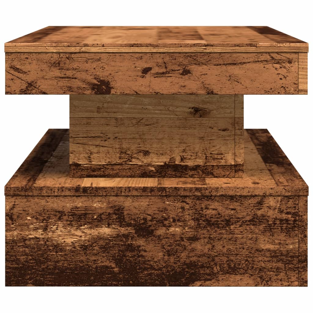 Tavolino da Salotto con Luci LED Legno Antico 90x50x40 cm | homemem39