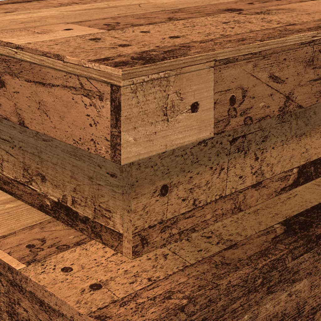 Tavolino da Salotto con Luci LED Legno Antico 90x50x40 cm | homemem39