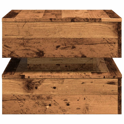 Tavolino da Salotto con Luci LED Legno Antico 50x50x40 cm | homemem39