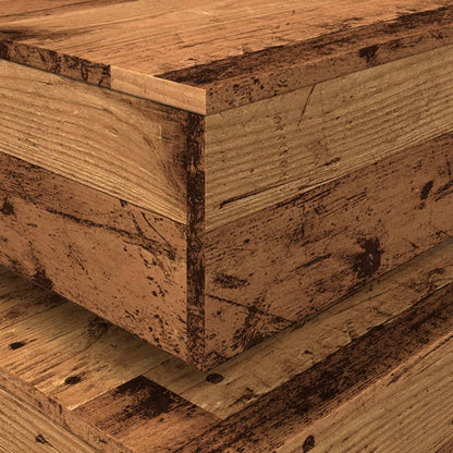 Tavolino da Salotto con Luci LED Legno Antico 50x50x40 cm