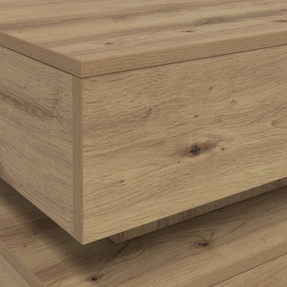 Tavolino da Salotto con Luci LED Rovere Artigianale 50x50x40 cm | homemem39