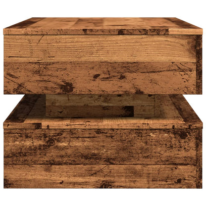 Tavolino da Salotto con Luci LED Legno Antico 90x50x40 cm | homemem39