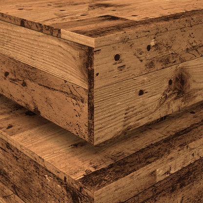 Tavolino da Salotto con Luci LED Legno Antico 90x50x40 cm | homemem39