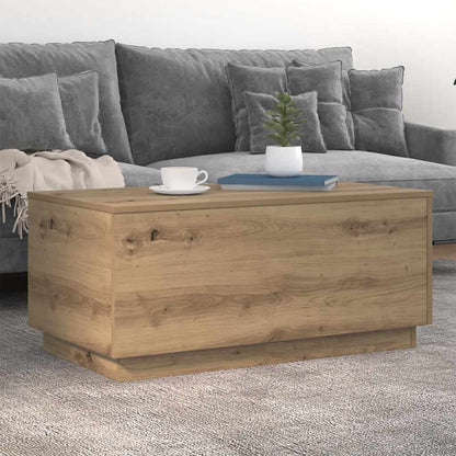 Tavolino da Salotto con Luci LED Rovere Artigianale 90x50x40 cm | homemem39