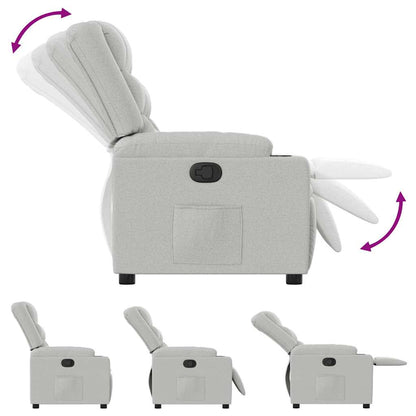 Poltrona Reclinabile in Tessuto Grigio Nuvola - homemem39