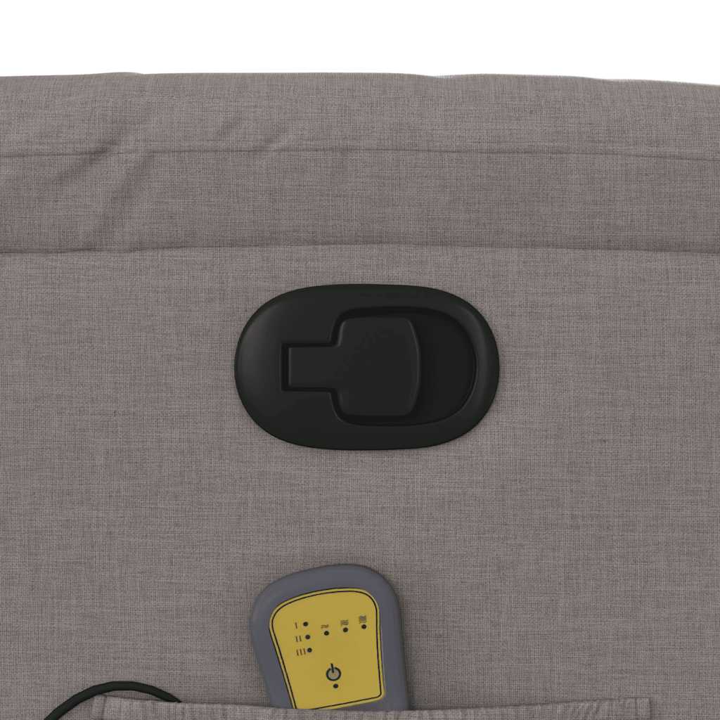 Poltrona Massaggiante Reclinabile Tortora in Tessuto - homemem39