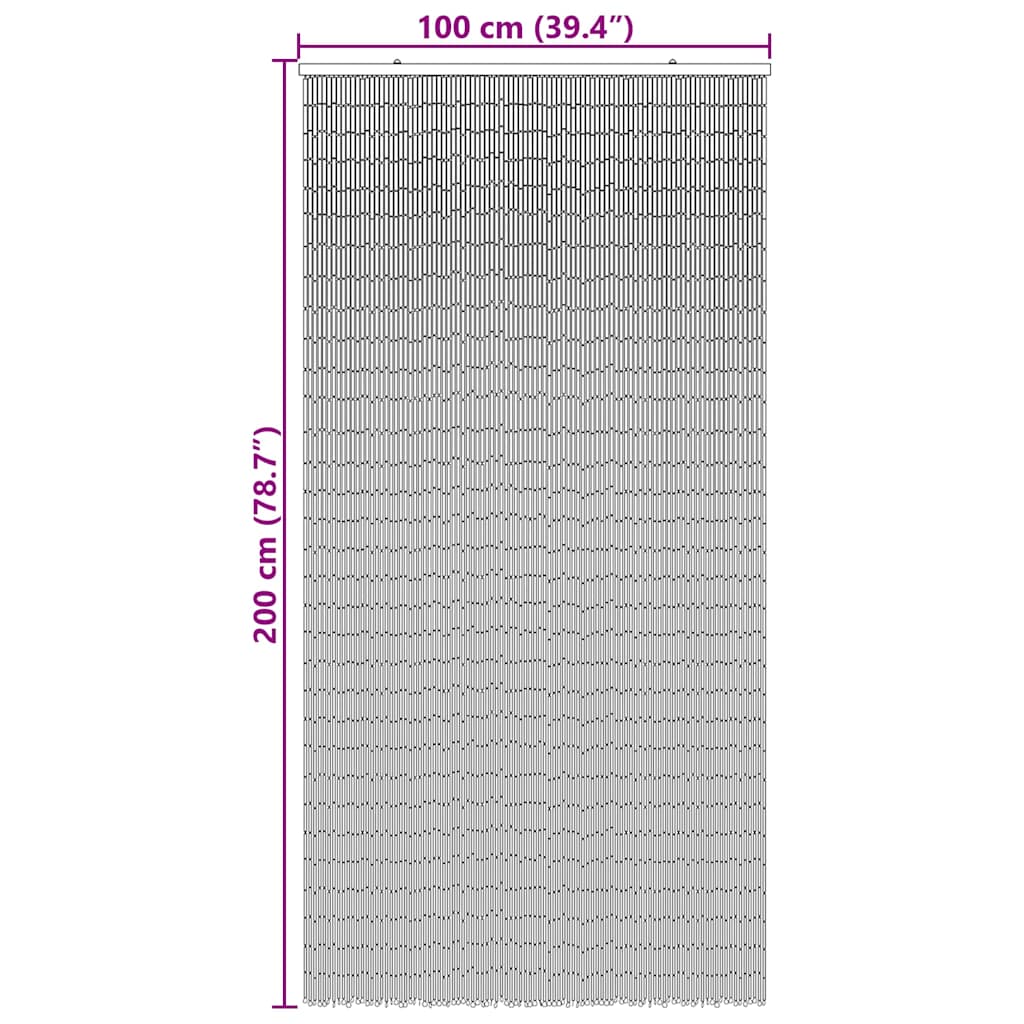 Tenda Antimosche per Porte Stampa Palma 100x200 cm Bambù