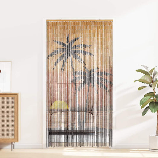 Tenda Antimosche per Porte Stampa Palma 100x220 cm Bambù - homemem39