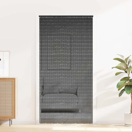 Tenda Antimosche per Porte Grigio Scuro 100x220 cm Bambù - homemem39
