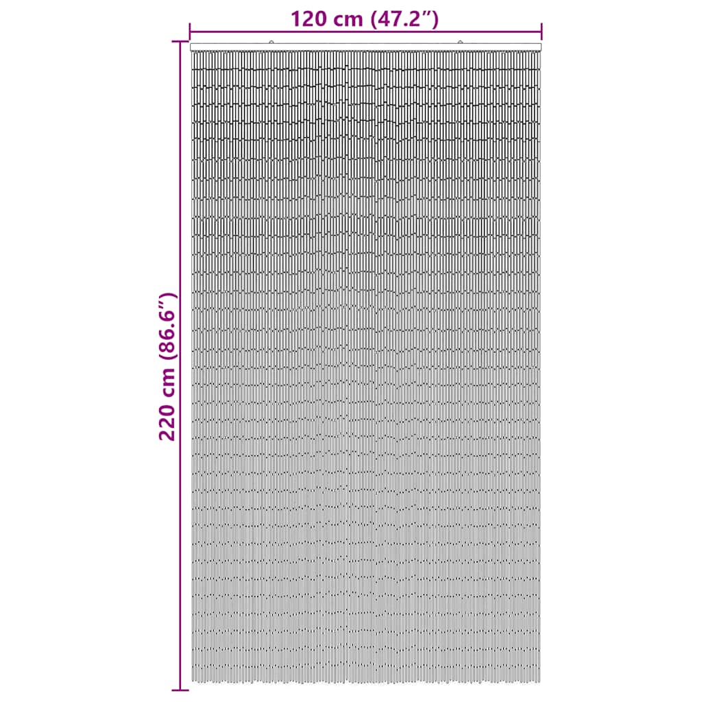 Tenda Antimosche per Porte Grigio Scuro 120x220 cm Bambù