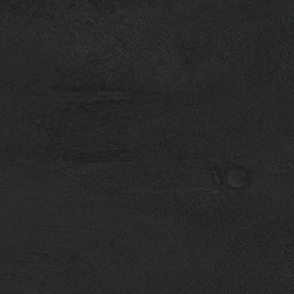 Comodino Nero 40x33x46 cm in Legno Massello di Mango - homemem39