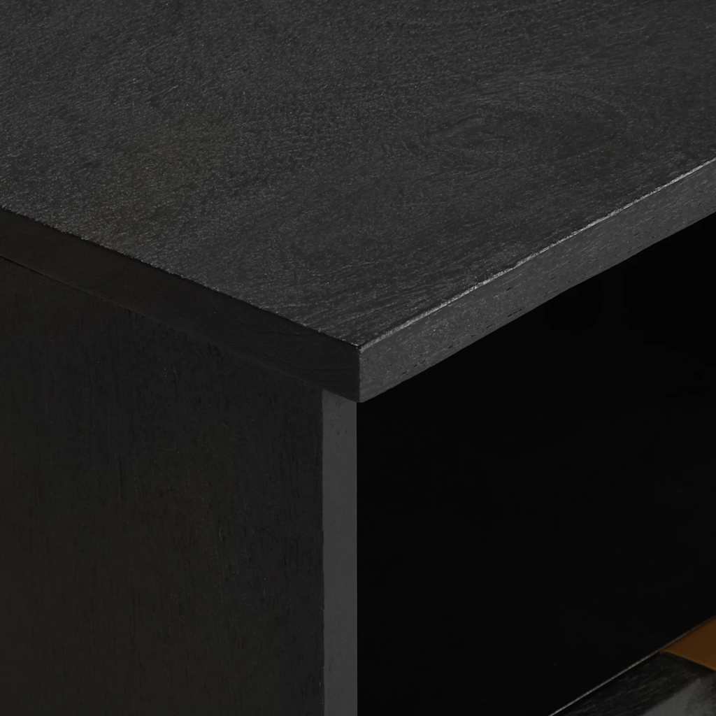 Comodino Nero 40x33x46 cm in Legno Multistrato