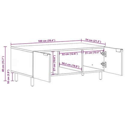 Tavolino da Salotto Nero 100x54x40 cm in Legno Multistrato | homemem39