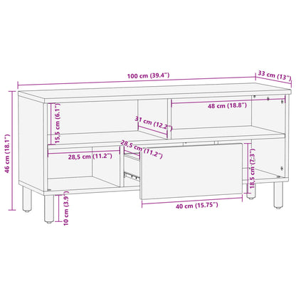 Mobile Porta TV Nero 100x33x46 cm in Legno Multistrato - homemem39