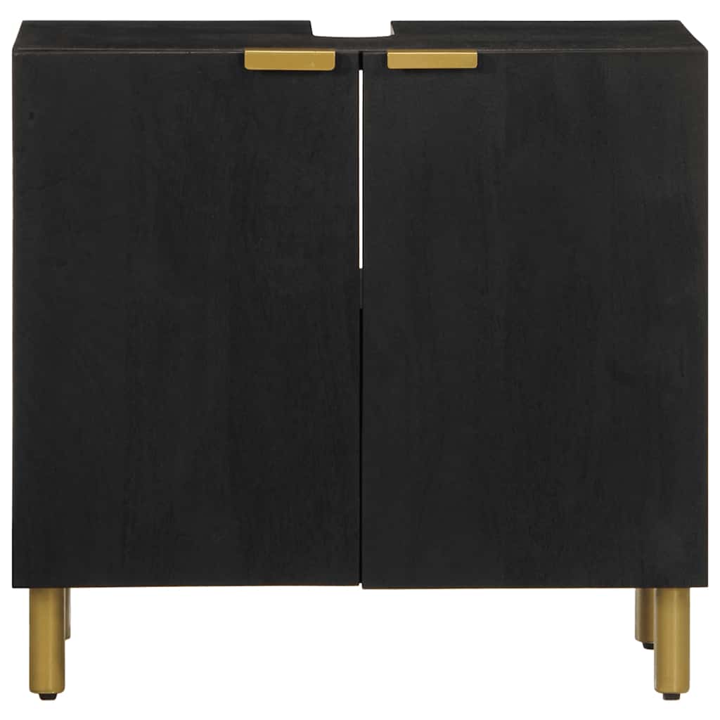 Mobile Lavabo da Bagno Nero 62x33x58 cm in Legno Multistrato