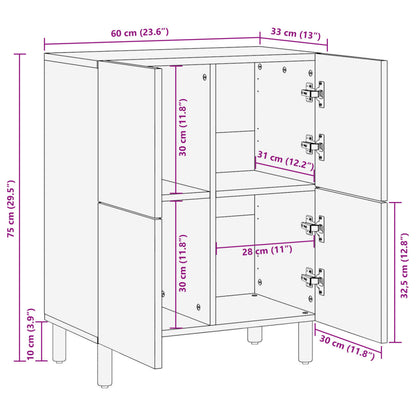 Credenza Nera 60x33x75 cm in Legno Multistrato - homemem39