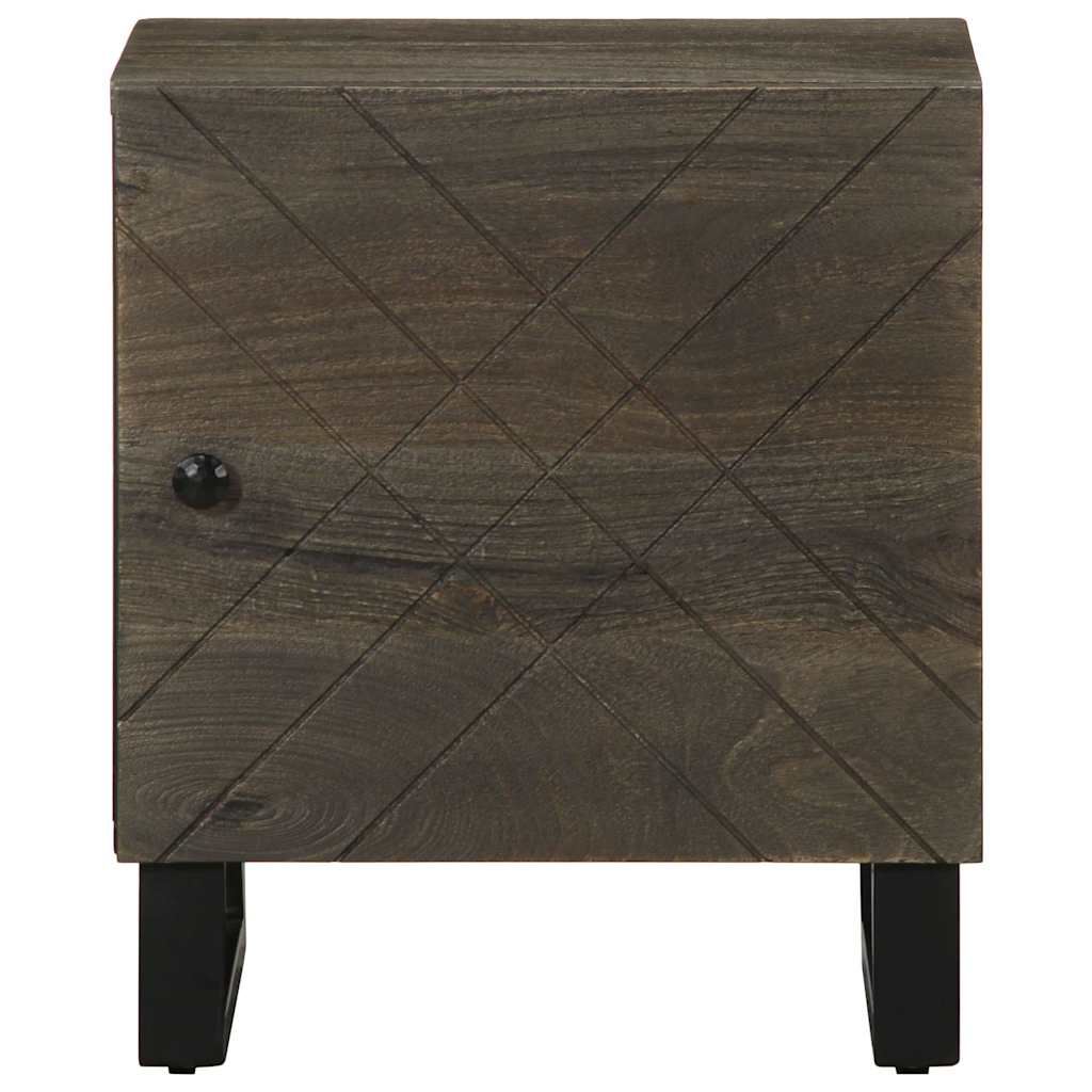 Comodino Nero 40x33x46 cm in Legno Massello di Mango