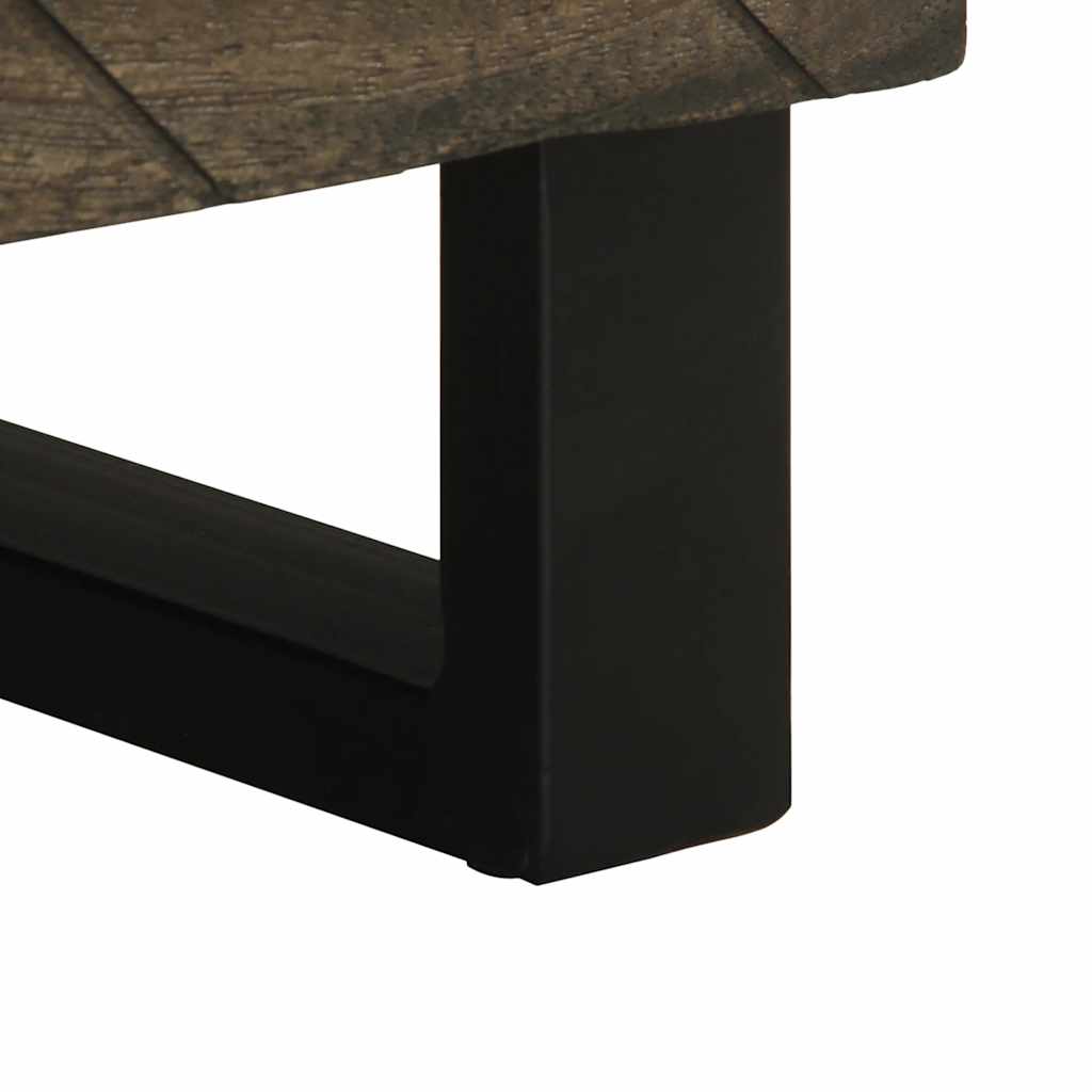 Comodino Nero 40x33x46 cm in Legno Massello di Mango - homemem39