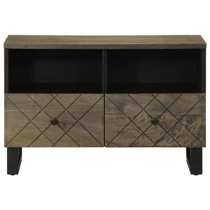 Mobile Porta TV Nero 70x33x46 cm in Legno Massello di Mango - homemem39