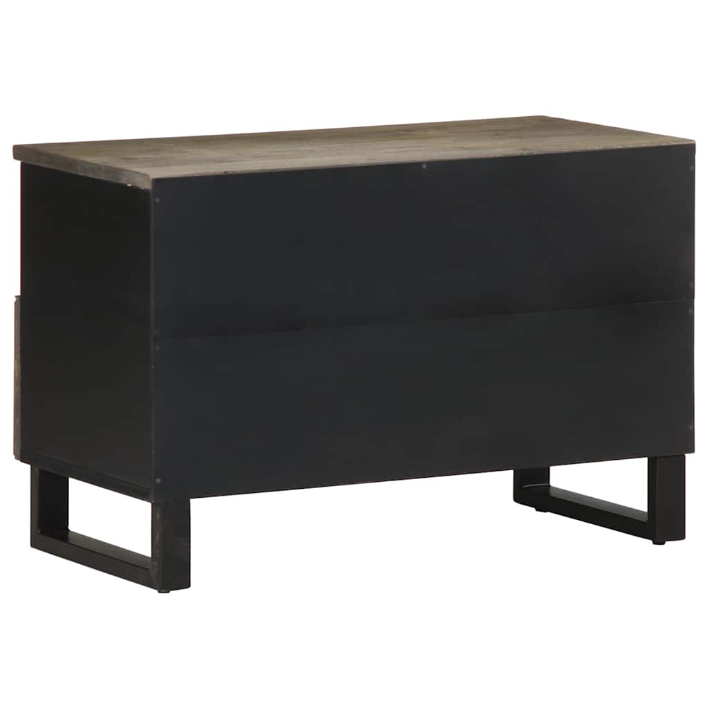 Mobile Porta TV Nero 70x33x46 cm in Legno Massello di Mango - homemem39