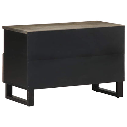 Mobile Porta TV Nero 70x33x46 cm in Legno Massello di Mango - homemem39
