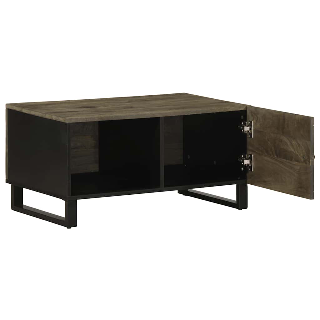 Tavolino da Salotto Nero 80x50x40 cm in Legno Massello di Mango | homemem39