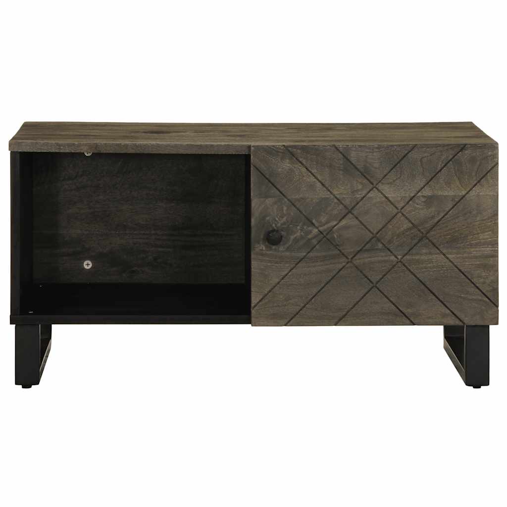 Tavolino da Salotto Nero 80x50x40 cm in Legno Massello di Mango | homemem39