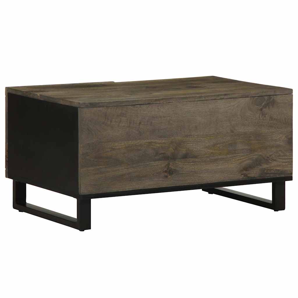 Tavolino da Salotto Nero 80x50x40 cm in Legno Massello di Mango | homemem39