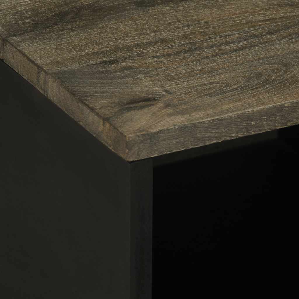 Tavolino da Salotto Nero 80x50x40 cm in Legno Massello di Mango | homemem39