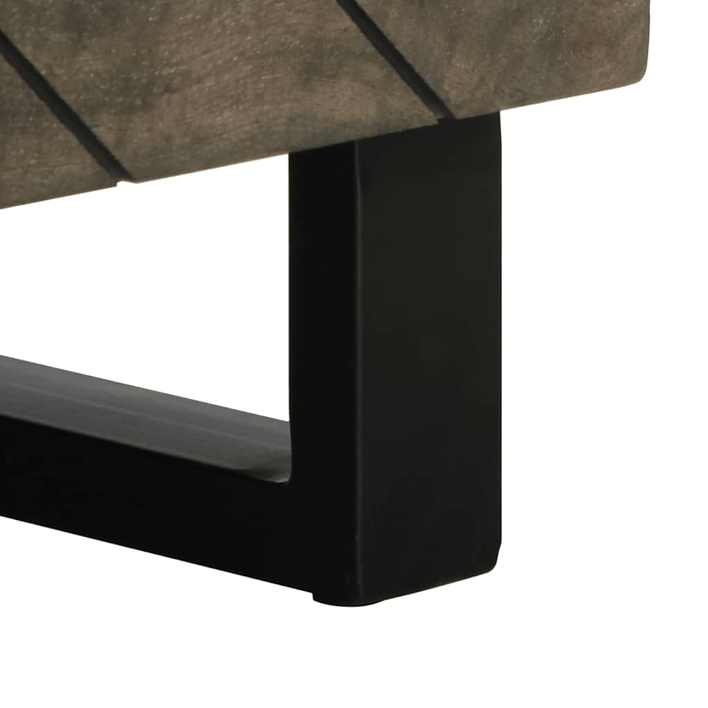 Tavolino da Salotto Nero 80x50x40 cm in Legno Massello di Mango | homemem39