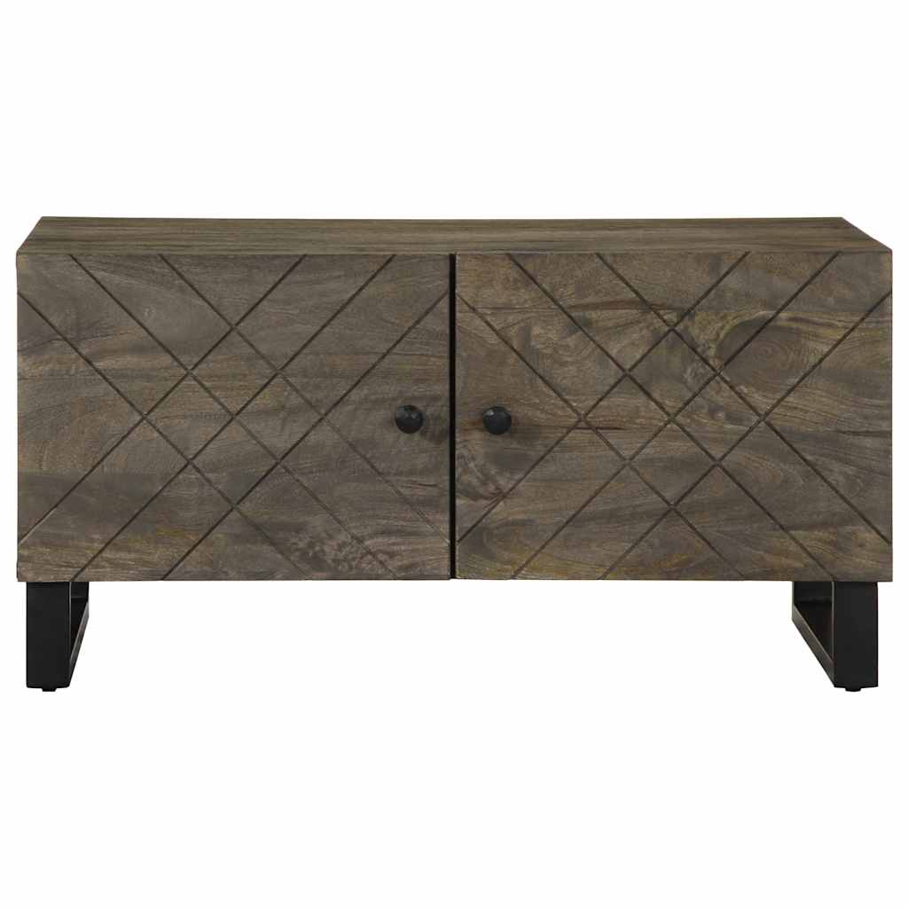 Tavolino da Salotto Nero 80x50x40 cm in Legno Massello di Mango | homemem39