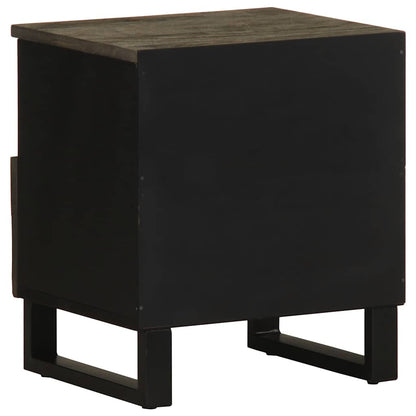 Comodino Nero 40x33x46 cm in Legno Massello di Mango