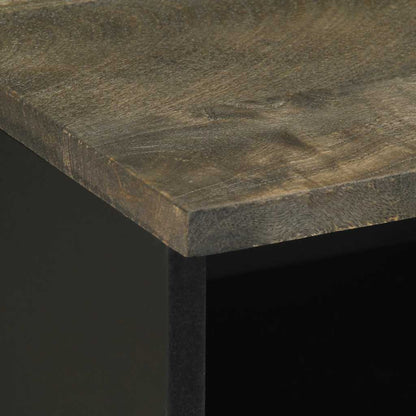 Comodino Nero 40x33x46 cm in Legno Massello di Mango - homemem39