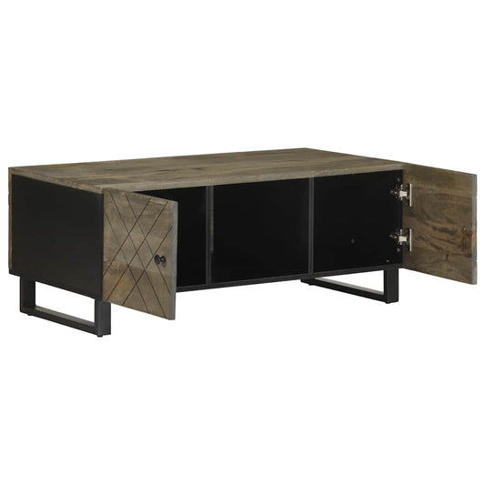 Tavolino da Salotto Nero 100x54x40cm in Legno Massello di Mango | homemem39