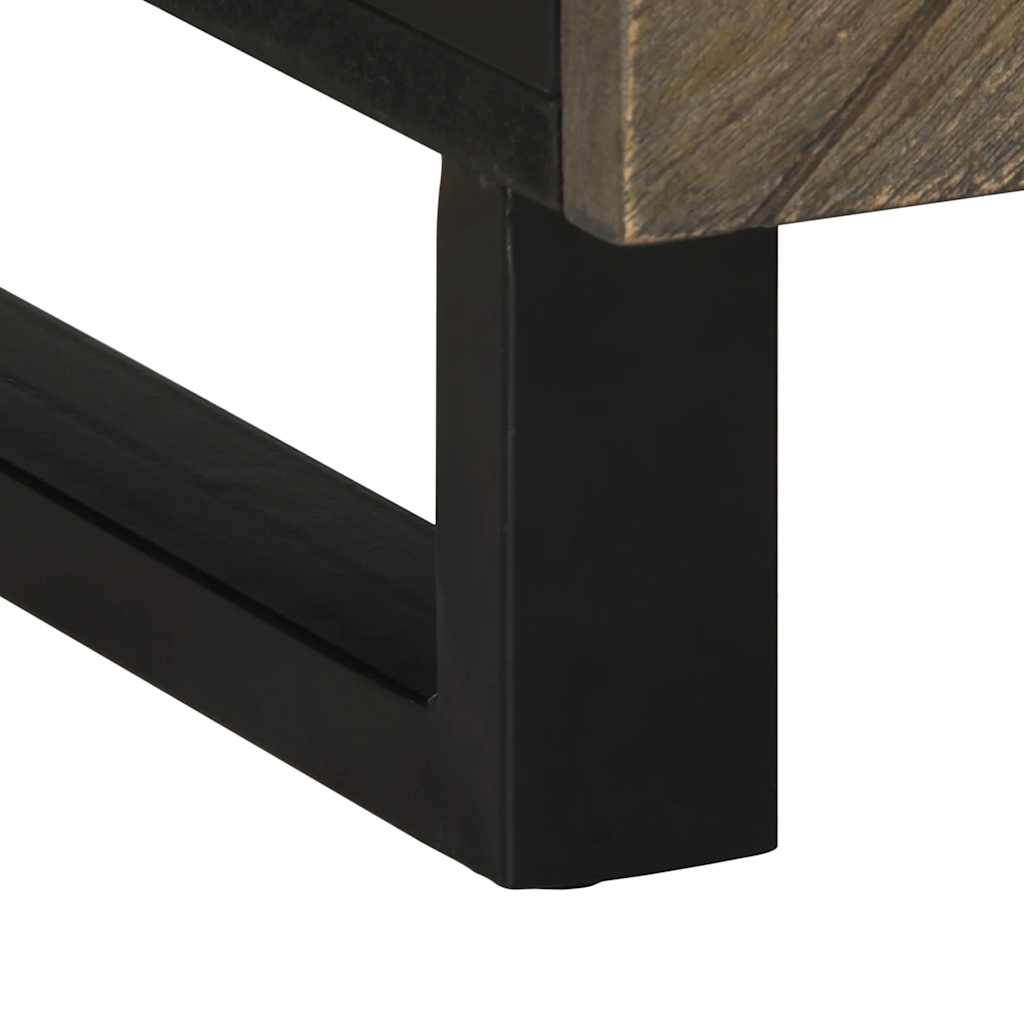 Tavolino da Salotto Nero 100x54x40cm in Legno Massello di Mango | homemem39