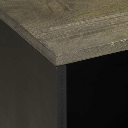 Mobile Porta TV Nero 80x33x46 cm in Legno Massello di Mango | homemem39