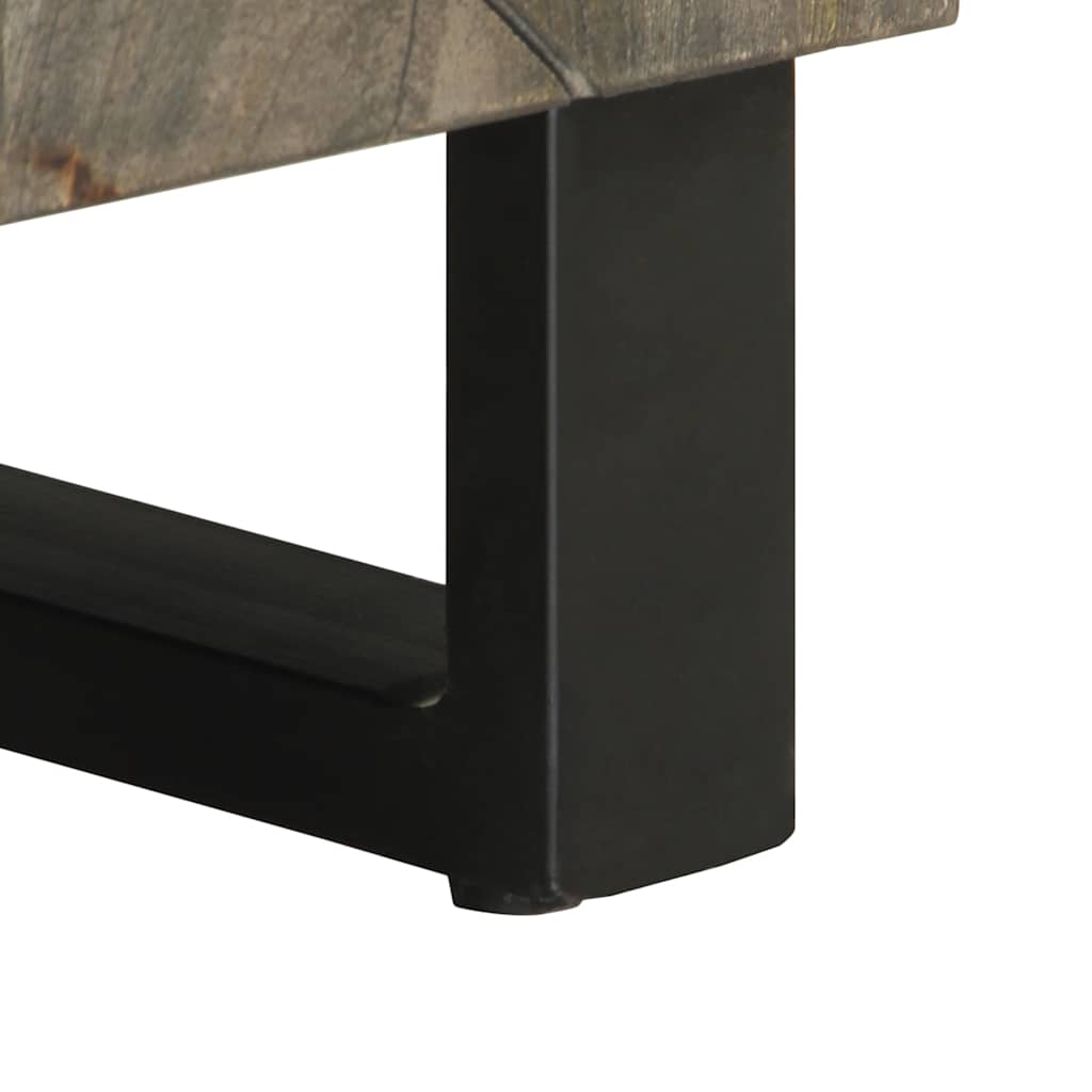 Mobile Porta TV Nero 80x33x46 cm in Legno Massello di Mango - homemem39