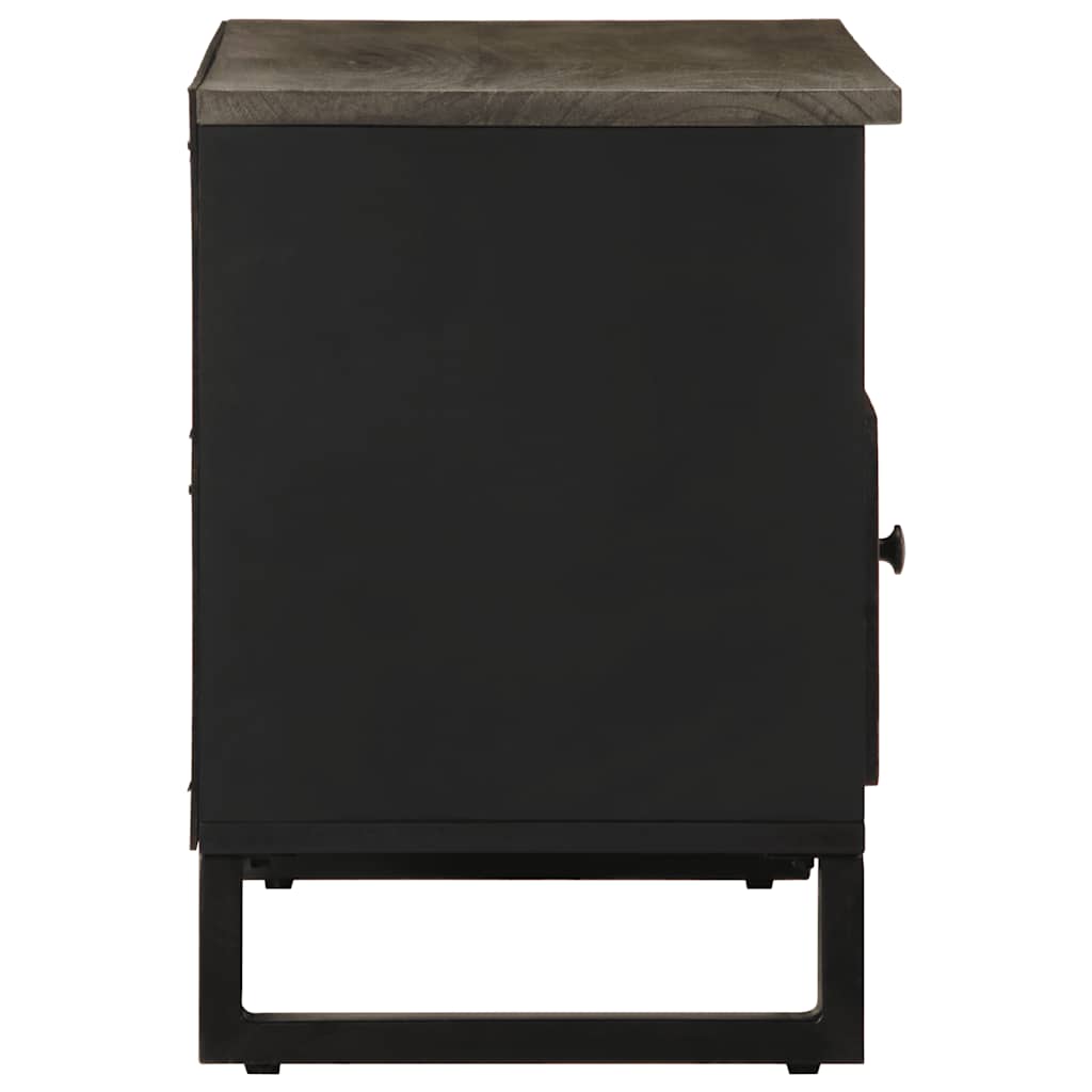 Mobile Porta TV Nero 80x33x46 cm in Legno Massello di Mango