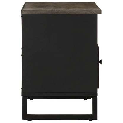 Mobile Porta TV Nero 80x33x46 cm in Legno Massello di Mango