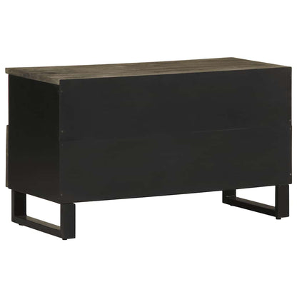 Mobile Porta TV Nero 80x33x46 cm in Legno Massello di Mango - homemem39