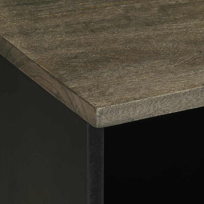 Mobile Porta TV Nero 80x33x46 cm in Legno Massello di Mango