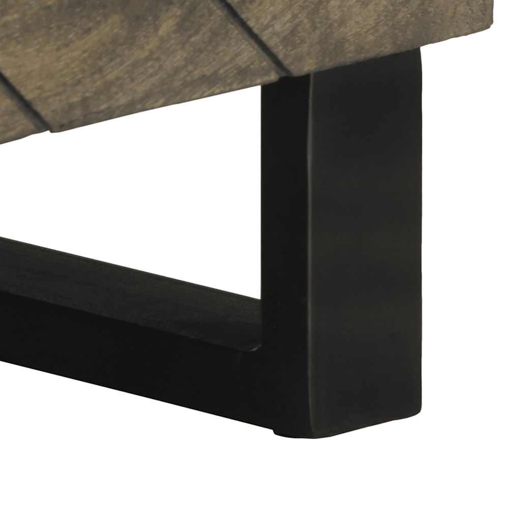 Mobile Porta TV Nero 80x33x46 cm in Legno Massello di Mango