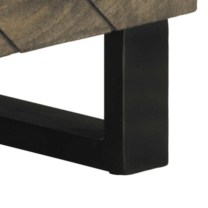 Mobile Porta TV Nero 80x33x46 cm in Legno Massello di Mango