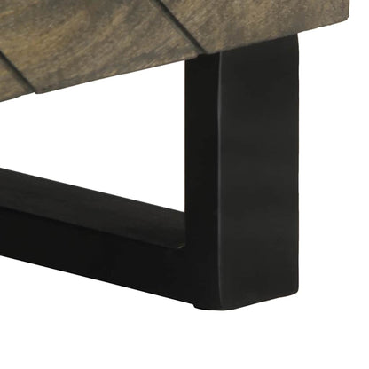 Mobile Porta TV Nero 80x33x46 cm in Legno Massello di Mango - homemem39