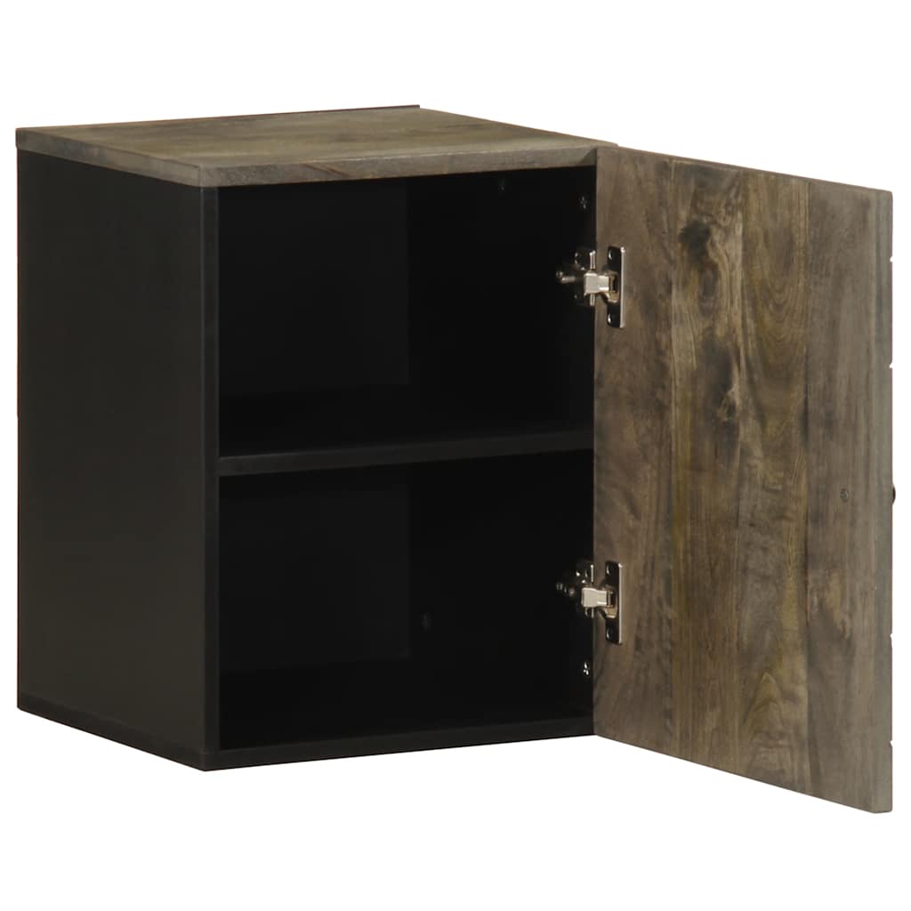 Mobile da Bagno a Parete Nero 38x33x48 cm Legno Massello Mango | homemem39