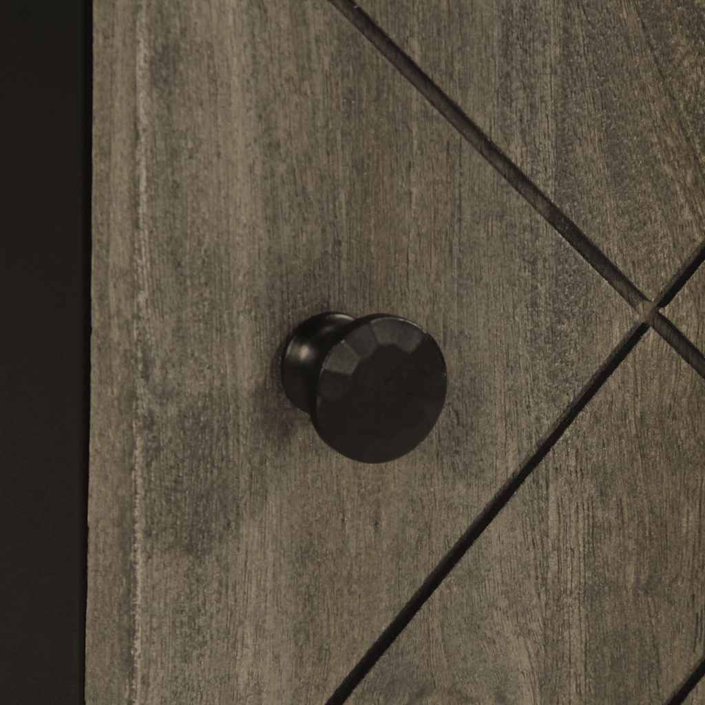 Mobile da Bagno a Parete Nero 38x33x48 cm Legno Massello Mango | homemem39