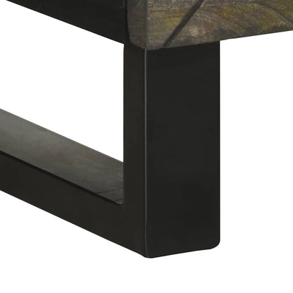 Credenza Nera 40x33x75 cm in Legno Massello di Mango - homemem39