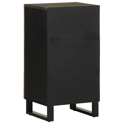 Credenza Nera 40x33x75 cm in Legno Massello di Mango - homemem39