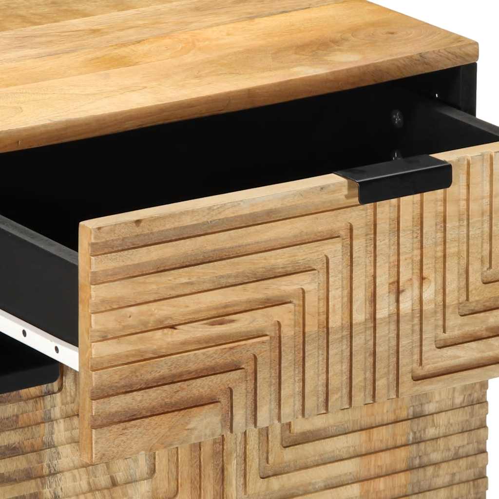 Comodino Marrone 50x33x60 cm in Legno Massello di Mango - homemem39