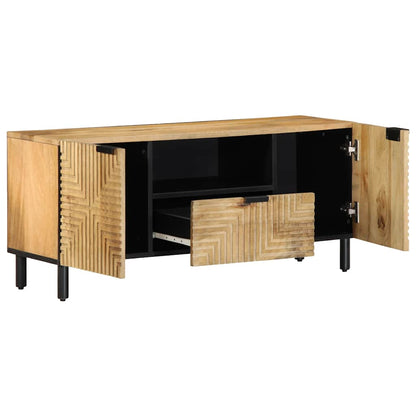 Mobile Porta TV Marrone 105x33x46cm in Legno Massello di Mango - homemem39